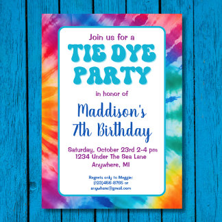 Retro Groovy Krawatte Die Geburtstag Einladung