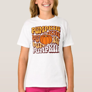 Retro Groovy Kürbis Herbstsaison Vintage Herbst T-Shirt