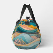 Retro Groovy Landschaft Stilvoll Mit Monogramm Duffle Bag (Rechts)