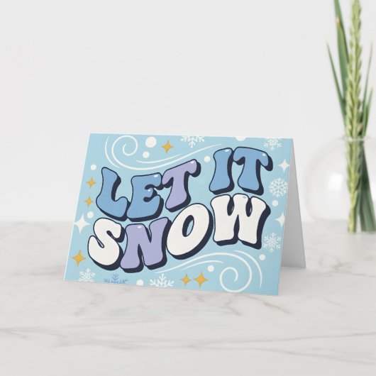 Retro Groovy Lass es schneien Frohe Weihnachten (Vorderseite)