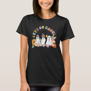 Retro Groovy Lass uns gehen Ghouls Halloween Geist T-Shirt