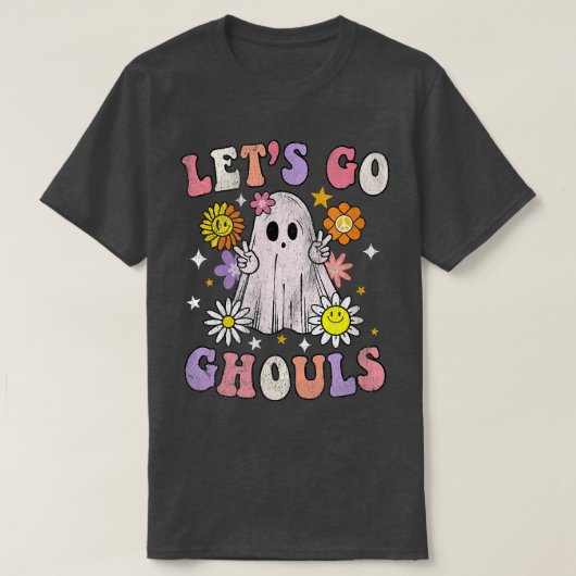 Retro Groovy Lasse Go Ghouls Ghost 70er Hippie Hal T-Shirt (Design vorne)