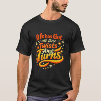 Retro Groovy Lebenszitat Farbige Typografie-Design T-Shirt