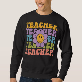 Retro Groovy Lehrer Inspiration farbenfroh zurück Sweatshirt