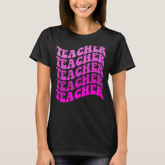 Retro Groovy Lehrer Inspiration farbenfroh zurück T-Shirt