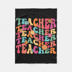 Retro Groovy Lehrer Inspiration Happy Ck to Sch Fleecedecke