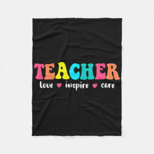 Retro Groovy Lehrer Inspirierend Zurück zur Schule Fleecedecke
