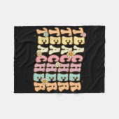 Retro Groovy Lehrer inspirierende farbige Ck to Fleecedecke (Vorderseite (Horizontal))