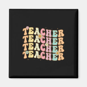 Retro Groovy Lehrer inspirierende farbige Ck to Magnet