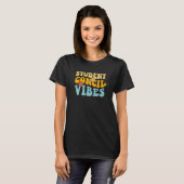 Retro Groovy Lehrer Student Council Vibes Women K T-Shirt (Vorne ganz)