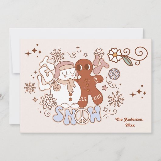 Retro Groovy Let it Schnee Weihnachten (Vorderseite)