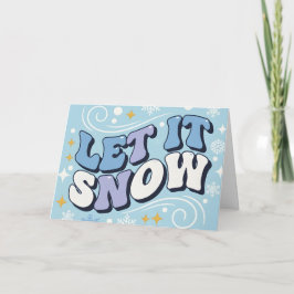 Retro Groovy Let It Snow Merry Christmas Feiertagskarte