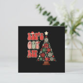 Retro Groovy Let's Get Lit Funny Christmas Trees F Einladung (Stehend Vorderseite)