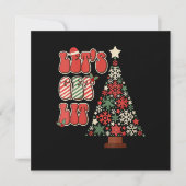 Retro Groovy Let's Get Lit Funny Christmas Trees F Einladung (Vorderseite)