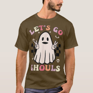 Retro Groovy Let's Go Ghouls Halloween Ghost Costu T-Shirt
