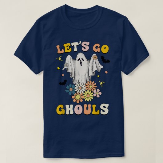 Retro Groovy Let's Go Ghouls Halloween Ghost Outfi T-Shirt (Design vorne)