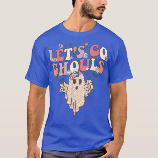 Retro Groovy Let's Go Ghouls Halloween Ghost Outfi T-Shirt