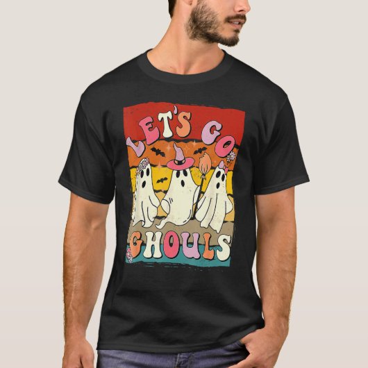 Retro Groovy Let's Go Ghouls Halloween Ghost Outfi T-Shirt (Vorderseite)