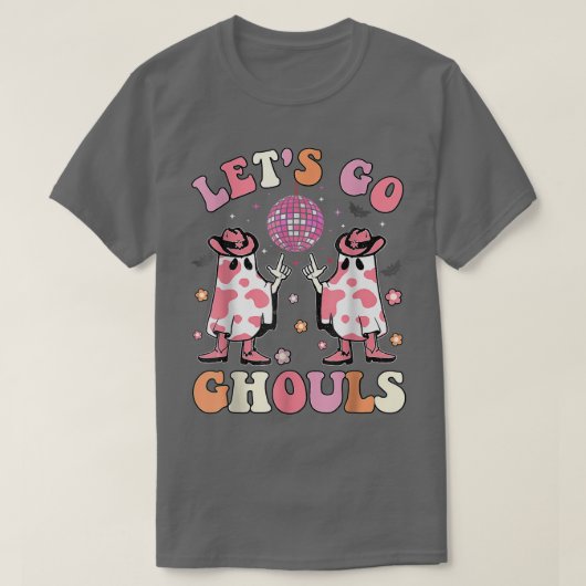 Retro Groovy Let's Go Ghouls Western Halloween Gho T-Shirt (Design vorne)
