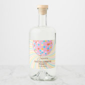 Retro Groovy Letzte Disco Junggeselinnen-Abschied Alkoholflaschenetikett (Vorderseite)