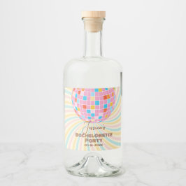 Retro Groovy Letzte Disco Junggeselinnen-Abschied Alkoholflaschenetikett