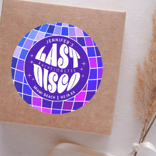 Retro Groovy Letzte Disco-Junggesellinnen-Abschied Runder Aufkleber