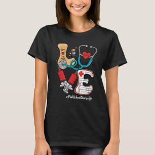 Retro Groovy LIEBE Stethoscope Public Health Nurve T-Shirt