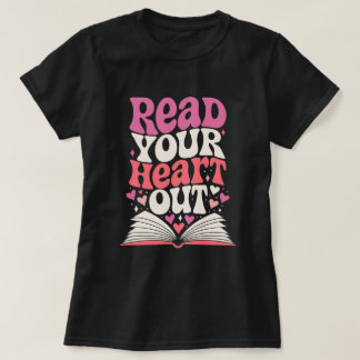 Retro Groovy Lies Dein Herz Aus Buchliebhaber T-Shirt