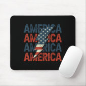 Retro Groovy Lightning Bolt America Happy 4. J Mousepad (Mit Mouse)