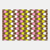 Retro Groovy Limon Pink Brown Abstrakt Art Muster Geschenkpapier Set (Vorderseite 2)