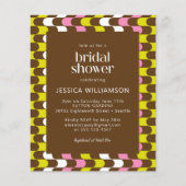 Retro Groovy Limon Pink Brown Brautparty (Vorderseite)