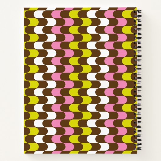 Retro Groovy Limon rosa braun Abstrakte Kunst Notizblock (Rückseite)