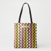 Retro Groovy Limon rosa braun Abstrakte Kunst Tasche (Vorderseite)