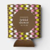 Retro Groovy Limon rosa und braun Brautparty Dosenkühler (Rückseite)