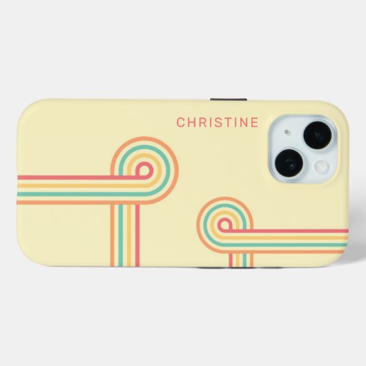 Retro Groovy Line Art Case-Mate iPhone Hülle (Rückseite (Horizontal))