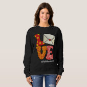 Retro Groovy LOVE Letter Envelope Leopard Postal W Sweatshirt (Vorne ganz)