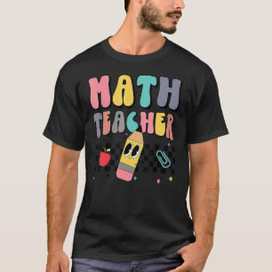 Retro Groovy Lustiger Mathelehrer Glücklich 100 Ta T-Shirt