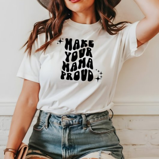 Retro Groovy macht Ihr Mama Proud Shirt