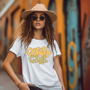 Retro Groovy Mädchen Vintage Gänseblümchen T-Shirt
