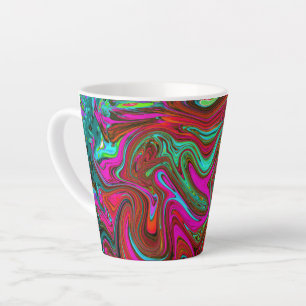 Retro Groovy Magenta, Abstrakte Kunst in Rot und B Milchtasse