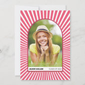 Retro Groovy magenta rosa Sonnenstrahlen 70er Absc Einladung (Rückseite)