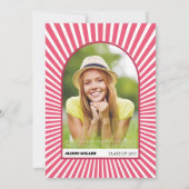 Retro Groovy magenta rosa Sonnenstrahlen 70er Absc Einladung (Rückseite)