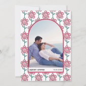 Retro Groovy magenta und aquamariner 70er inspirie Einladung (Rückseite)