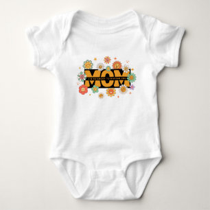 Retro Groovy Mama Blumen - Design für Kleinkinder Baby Strampler