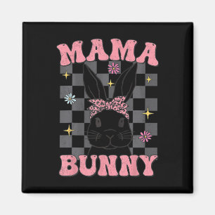 Retro Groovy Mama Bunny passende Familie Ostern Ma Magnet