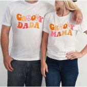 retro groovy mama First Birthday Matching  T-Shirt