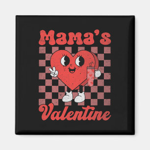 Retro Groovy Mama ist mein Valentinstag Süßes Herz Magnet