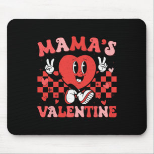 Retro Groovy Mama ist mein Valentinstag Süßes Herz Mousepad