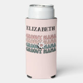 Retro Groovy Mama Modern Boho Colors Name Selters Dosenkühler (Seltzer Rückseite)