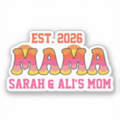 Retro Groovy Mama Sticker mit ausgestanztem Rand - (Vorderseite)